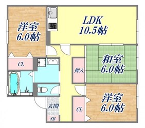 セジュール甲風園の物件間取画像